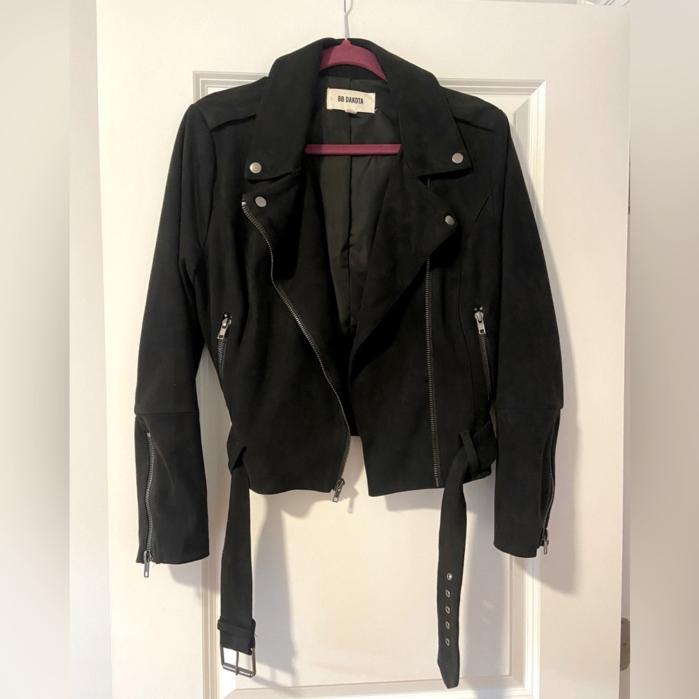 BB Dakota black faux suede leather jacket